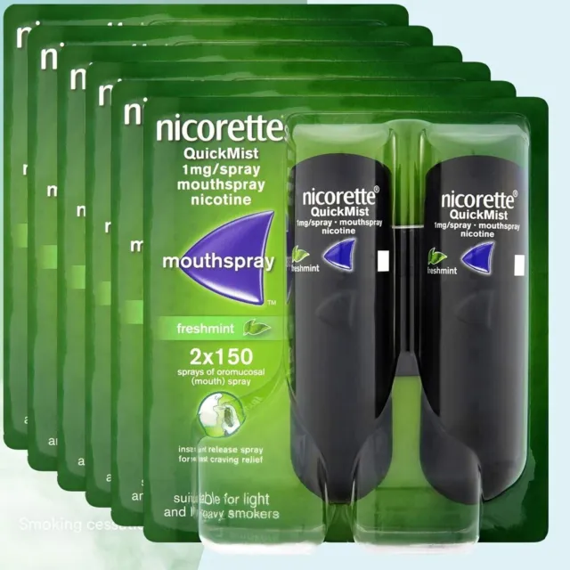 Nicorette Quick Mist 1mg Spray Mouth spray Nicotine Freshmint-Duo 2 x 150-Pack 6