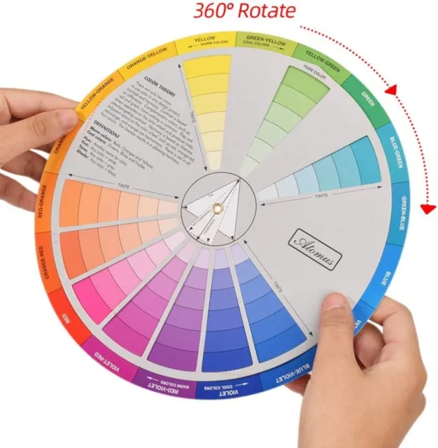COHEALI Color Board Chart- Rotatable Color Wheel Watercolor Colour Mixing Gui...