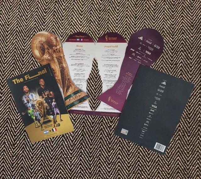 WORLD CUP FINAL Programme Argentina v France with VIP POSTER MENU