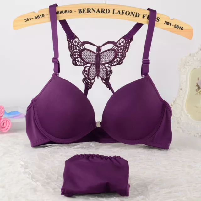 Women’s Lingerie Deep V Push Up Bra Add 1 Cup Lace Bra And Panty Set 32-38  A B C