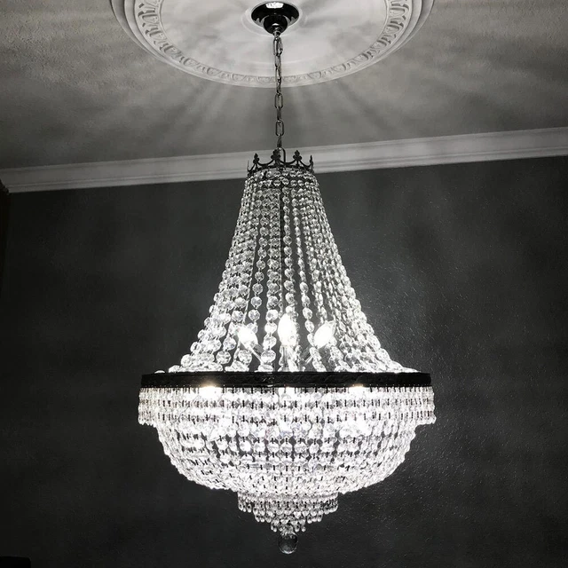 French Empire Crystal Chandelier Luxury Ceiling Light 40 W Vintage Pendant Lamp
