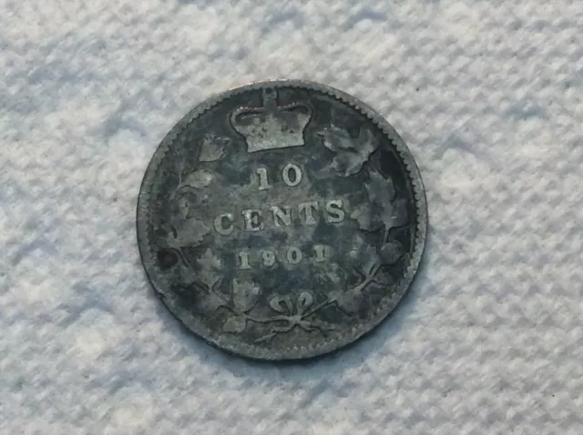 1901 Canada silver 10 cents VICTORIA