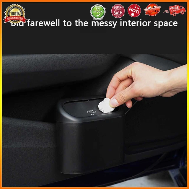 Car Trash Can Hanging Vehicle Garbage Dust Case Pressing Type Waste Organizer #