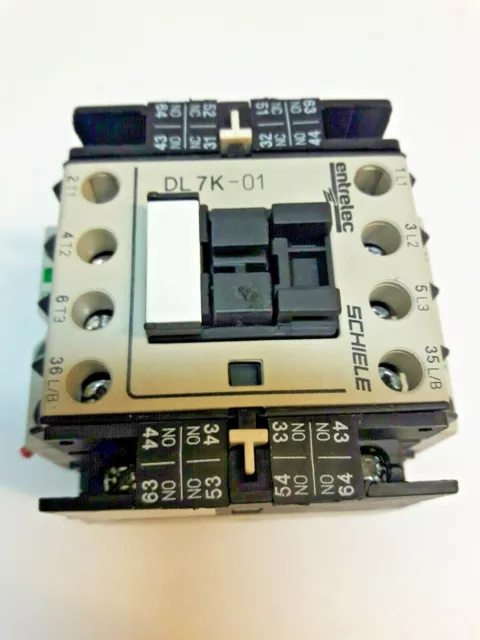 (3) Contacteur Entrelec Schiele DL-7K-01 24 VDC avec contacts auxiliaires 2