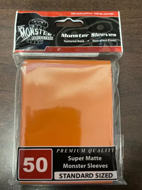 50ct Orange Monster Protectors Card Sleeves Standard CCG Size