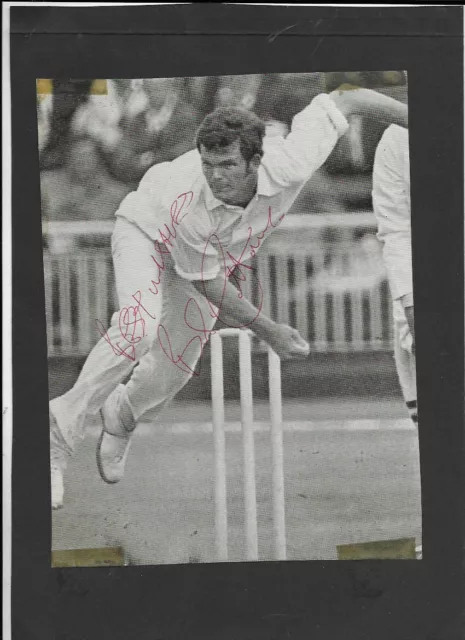 LARGE SIGNED CRICKET PICTURE - BOB COTTAM NORtHAMPTONSHIRE HAMPSHIRE & ENGLAND