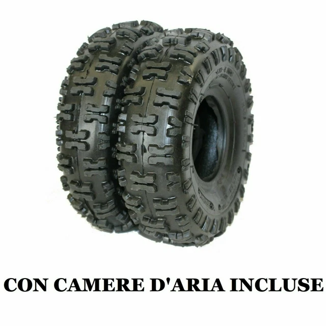 Set Completo 4 Gomme Per Go Kart E Scooter A 4 Ruote: 2 Anteriori 13x5.00-6 E 2 Posteriori 4.10-6 Con Tubolari Inclusi - Foto 5