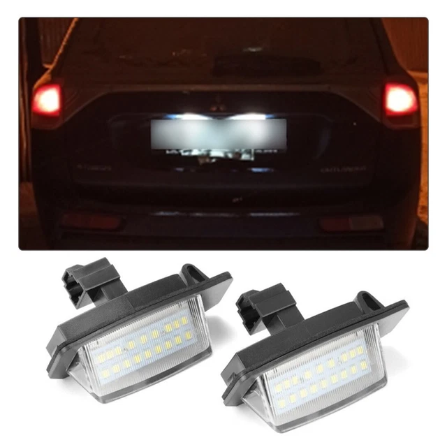 2 Feux LED Pour Plaque D'immatriculation 12V/24V - Blanc, IP65, Taille 6.5x3.3x2.5 Cm, Pour Voiture, Camion, Camping-car