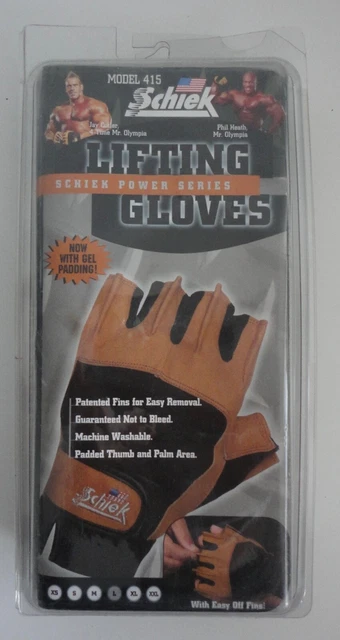 Schiek Power Series Model 415 Weight Lifting Gloves with Wrist Wraps NEW Size L