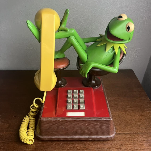KERMIT THE FROG Push Button Landline Phone 1983 Jim Henson Muppets