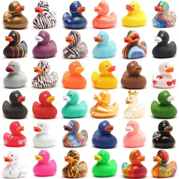 Duckshop Badeente Taucher – 7,5 Cm Vinyl-Ente Mit Schlüsselanhänger Im Set – Nicht Kippstabil, Leichter Quietschton