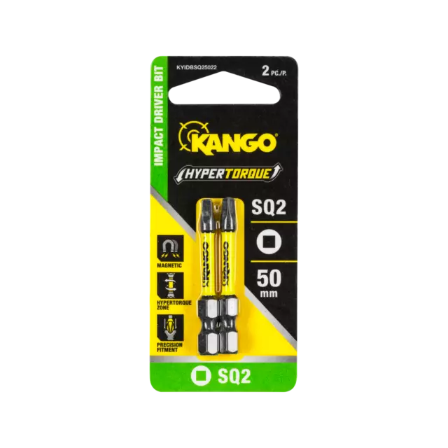 Kango 50mm Hypertorque SQ2 Impact Driving Bit - 2 Pack Power Tools Supplies