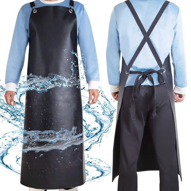 Waterproof Rubber Apron, 43&quote; Anti-Tear Heavy Duty Vinyl Apron ...