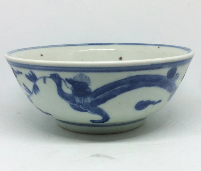 CHINESE ANTIQUE MING Dynasty Blue and White Porcelain Bowl No Mark £270
