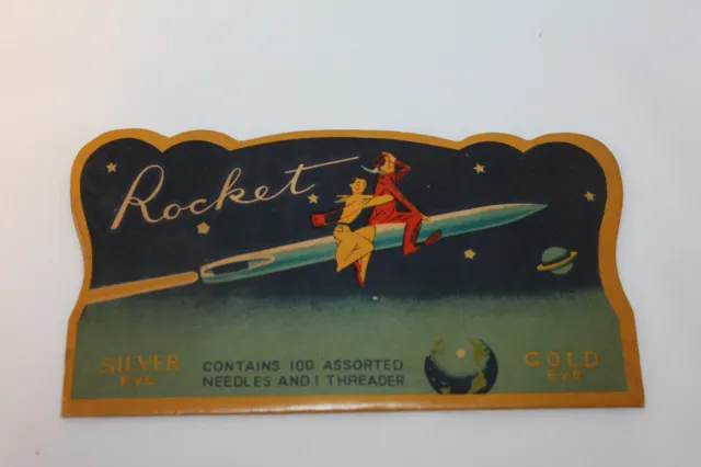 VINTAGE 1950'S ROCKET Needle Folder w Silver Eye/Gold Eye Needles $9.99 ...