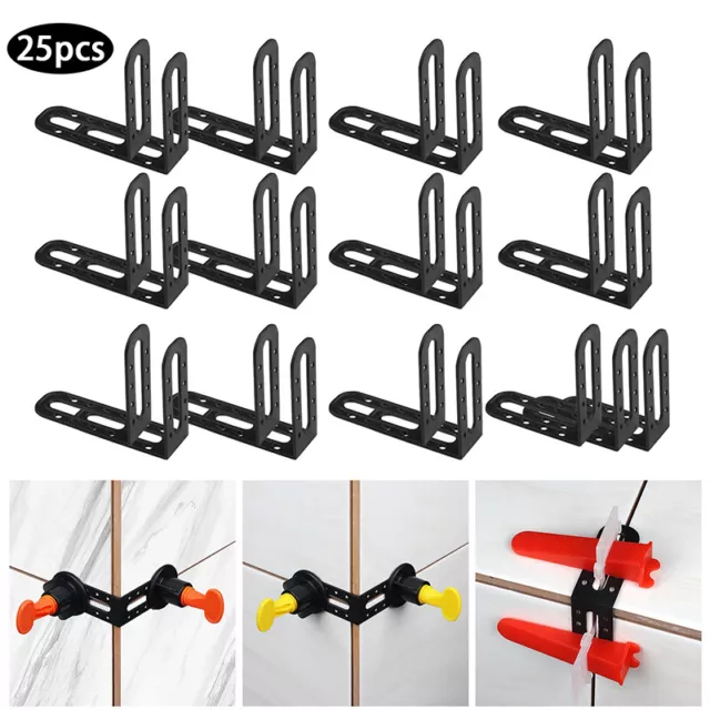 25PCS Tile Leveling System Kit Reusable Angle Tile Spacer Wall Floor Clips Tool