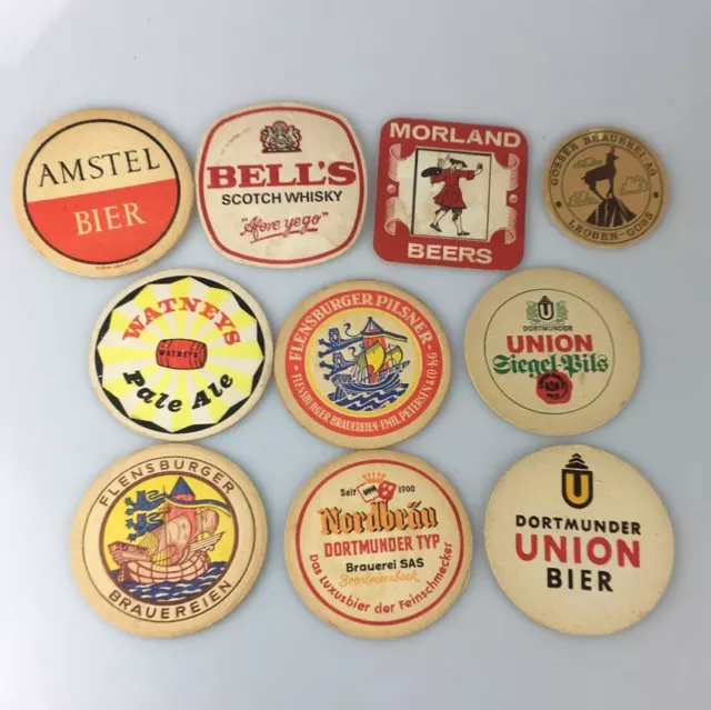 Import Beer Pub Coasters Lot (10) Dortmunder Brauereien Vintage Tavern Style