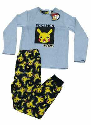 Pokemon Pikachu Kids Boys Fleece Pyjama Pajama Set Polyester Christmas Primark