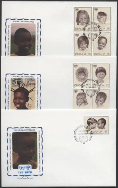 Ruanda 1979 "Jahr des Kindes" Kinder,  MiNr 992-1000 auf FDC