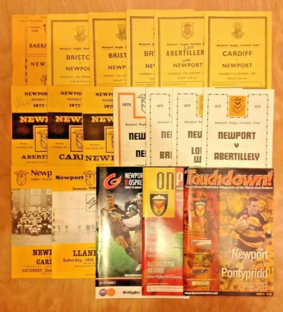 Newport Rugby Programmes 1959 - 2010