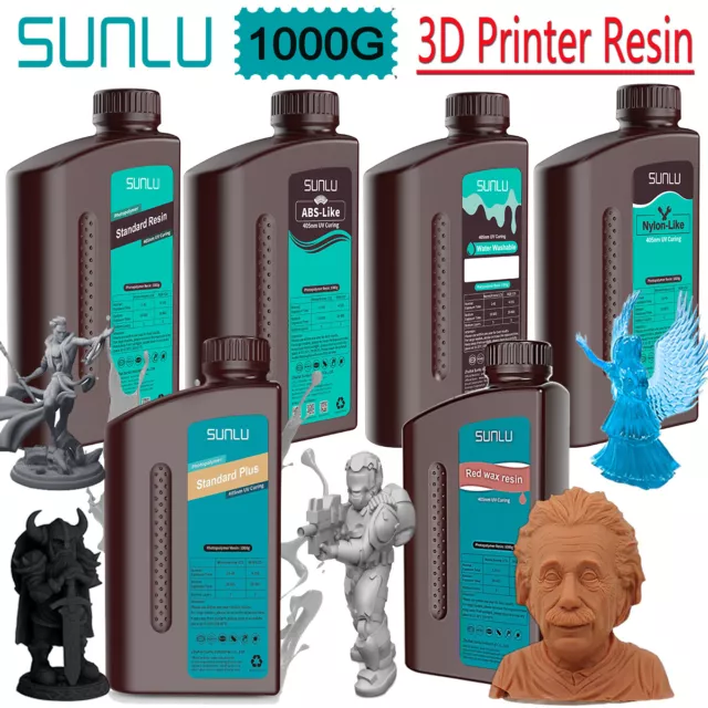 SUNLU 1KG 3D Resin Standard/Standard Plus/ABS-like/Red Wax/Water Washable Resin