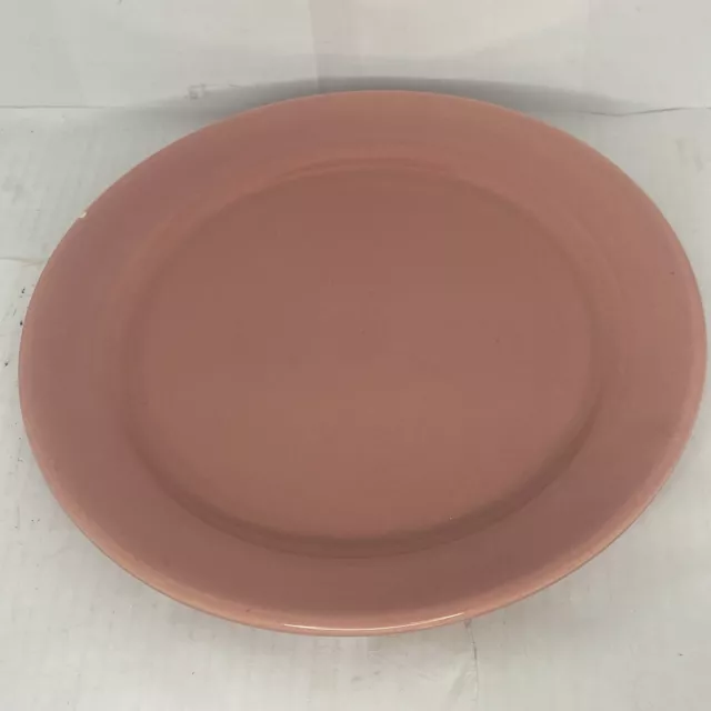 Vintage Bauer Los Angeles California Pottery 9.5” Dinner Plate Pink Chipped