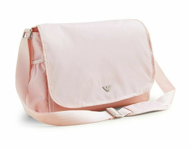 Luxury Emporio Armani Changing Diaper Bag Changing Mat and Bottle Holder in Pink