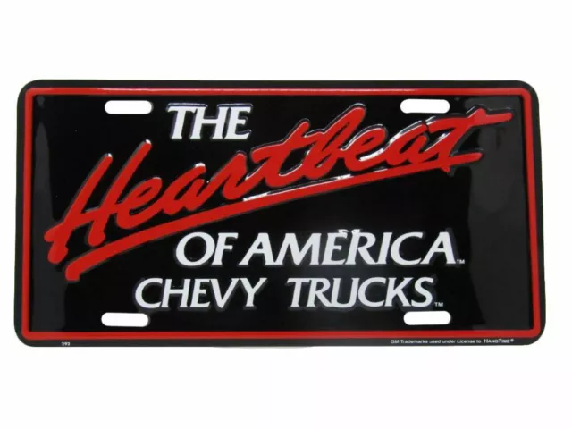 The Heartbeat Of America Chevy Chevrolet Truck 6"x12" Aluminum License Plate Tag