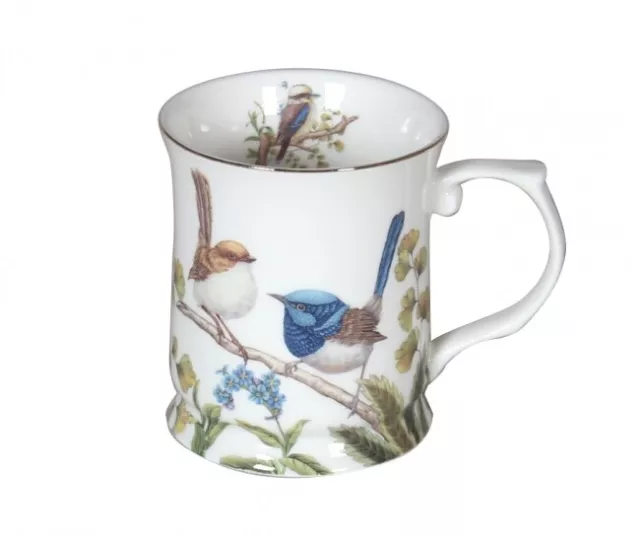 Australian Birds Fine Bone China Coffee Tea Mug Cup 415cc Kookaburra&Blue Wren