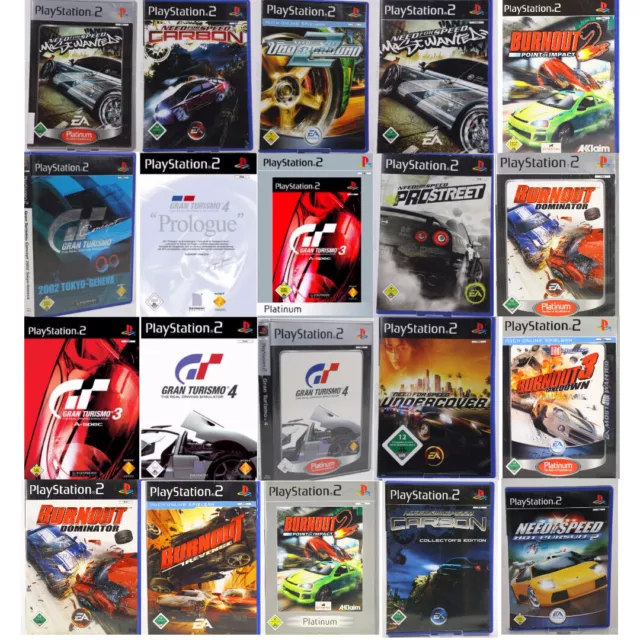 Sony PS2 Playstation 2 Spiele Gran Turismo Need for Speed Burnout Formel Spiele