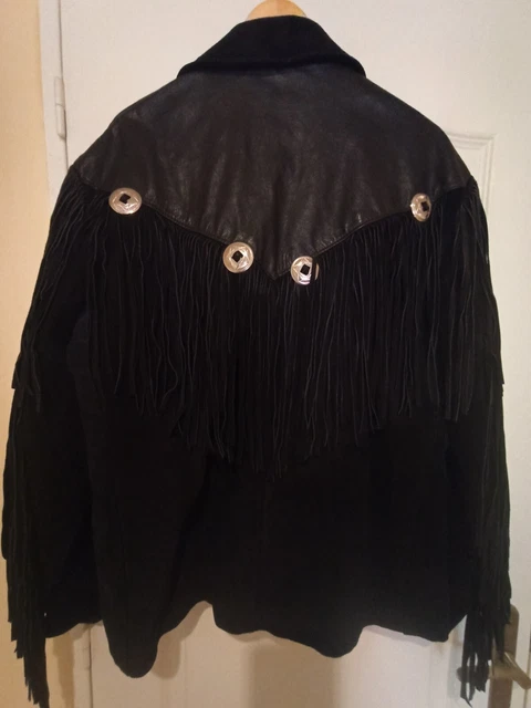 Petit Chevaux Ensemble équitation Western Pour Ado - Gilet Et Chaps En Daim Marron Avec Franges, Taille Large Veste Chaps Daim Franges