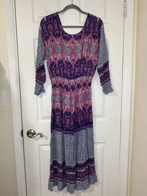 Free People She's A Lady Flowy V Neck Midi Dress Size M 3