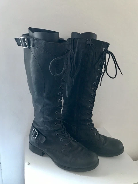 Bottes Cuissardes Minelli En Cuir Noir - Talon 7cm - Pointure 39 - Occasion Très Bon état