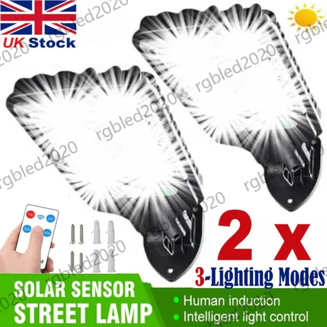 2x6000W LED Solar Power Wall Lights PIR Sensor Garden Security Street Flood Lamp