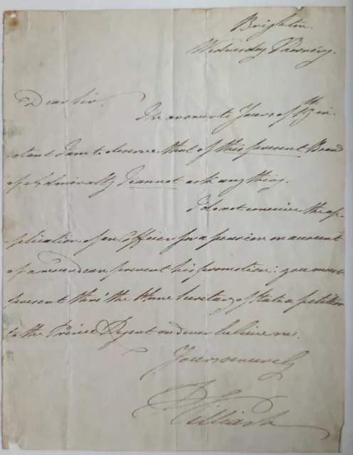 King William IV Signed Autograph Letter Prince Regent George III Queen Victoria