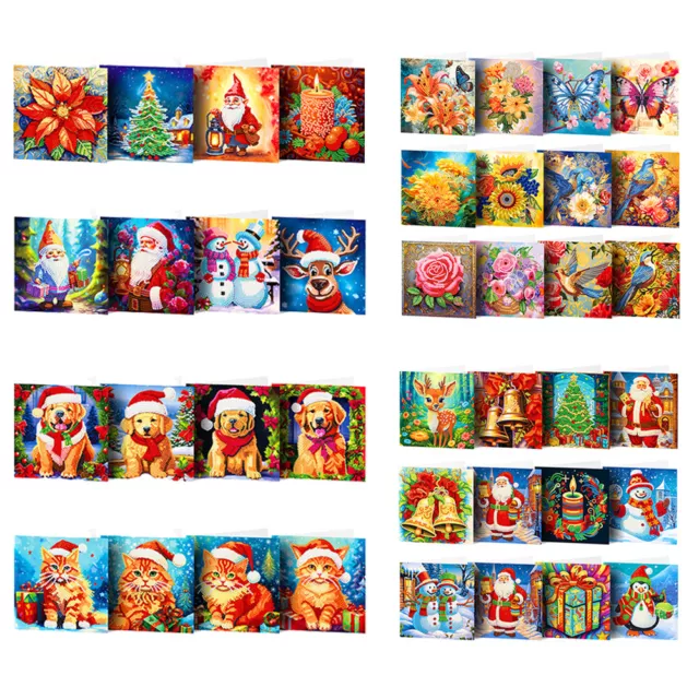 DIY 5D Diamond Painting Christmas Greeting Card Holiday Party Arts Cards Gifts