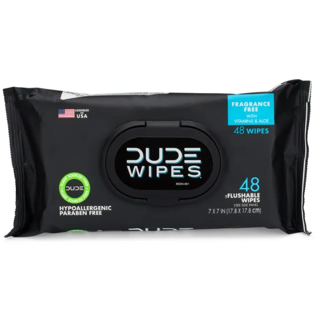 DUDE WIPES DW-CE Fibers Disposable Adult Washcloths 48 ct. (Pack of 8)