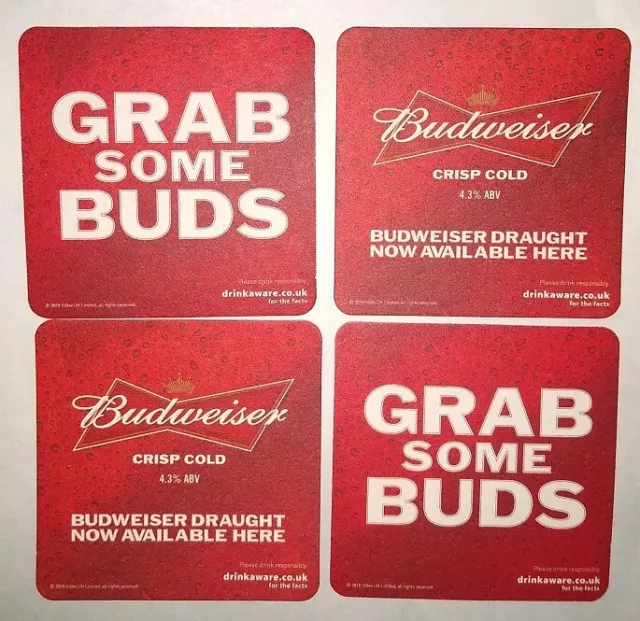 Budweiser Beer Mats x 10 New and Double sided