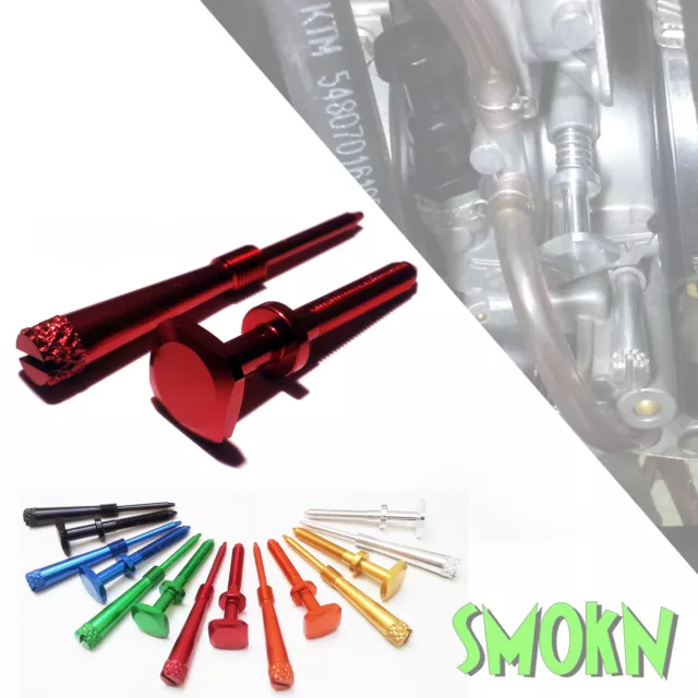 Honda CR 250 Keihin PWK Easy Adjust Idle Screw & Air Screw Set Red Anodised