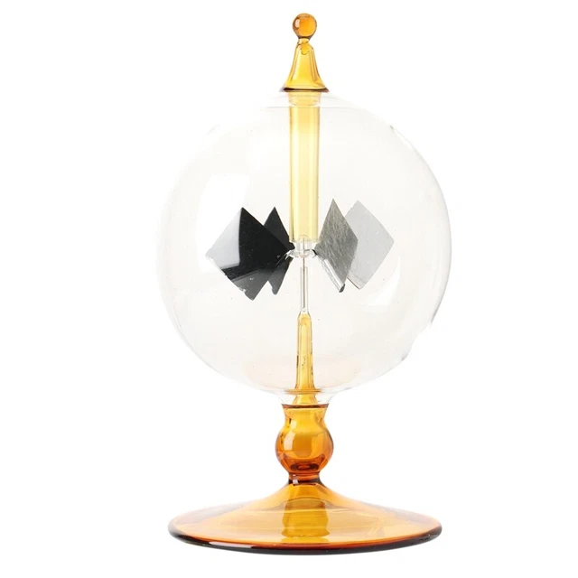 Iplusmile Radiomètre Crookes Crystal Solaire Radiomètre Solaire Radiomètre Solaire Puissance Solaire Verre Moulin à Vent Spinning Vile Moulin à Vent De Verre Pour La Décoration De Bureau à