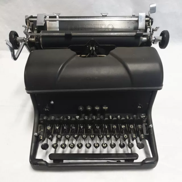 B2 Schreibmaschine Torpedo Typewriter 50er 60er Jahre ohne Koffer schwarz DM