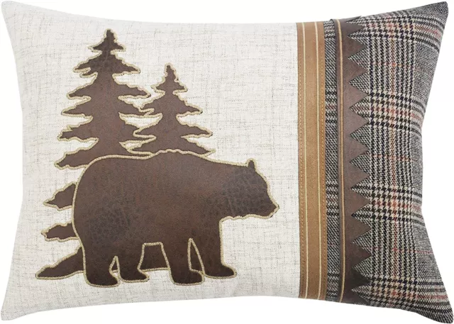 Comfy Hour Wildlife Collection 18"x13" Plaid Bear With Christmas Tree Accent