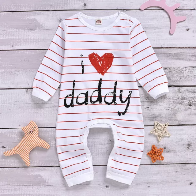 Jumpsuit Romper Baby Boy Girl Clothes I LOVE MUMMY DADDY Bodysuit Newborn Outfit