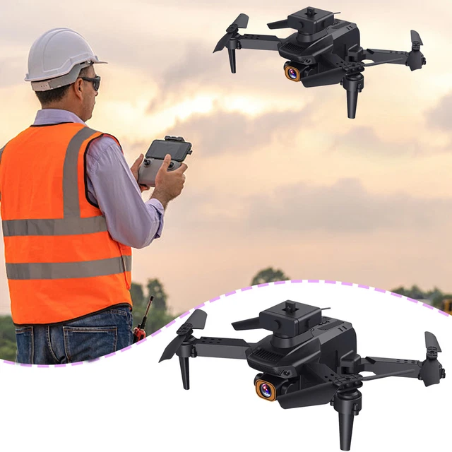 Mini Drone 1080P Doble Cámara RC FPV Cuadricóptero Plegable Juguetes Regalo para Niños Adultos