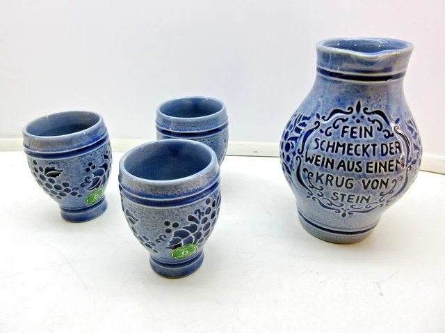 7-teiliges Weißweinglas Set Keramik - Sake Becher Mit Lotusmuster Blau