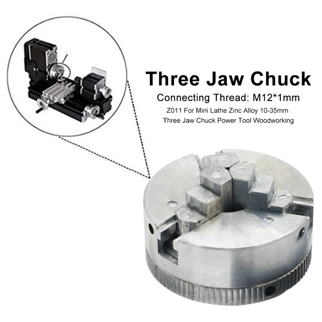 10-35mm Three Jaw Chuck Power Tool Woodworking Z011 For Mini Lathe Zinc Alloy