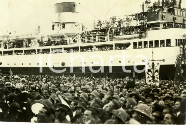 1935 NAPOLI SATURNIA Transatlantico parte per AFRICA ORIENTALE ITALIANA*Foto