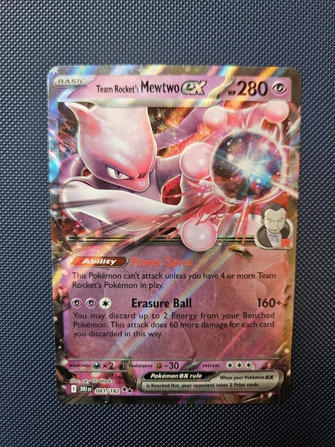 Mewtwo Destend Rivals TEAM ROCKETS MEWTWO EX 81 /182 Destined Rivals Double Rare Pokemon TCG ...