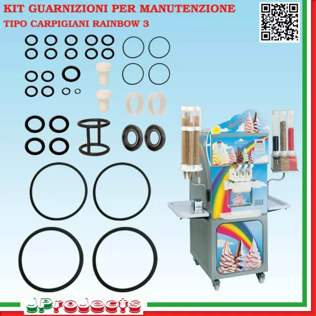 Kit Guarnizioni Macchina Gelato Tipo Carpigiani Rainbow 3