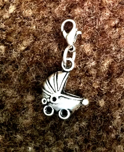 Baby Buggy #2 Charm  Tibetan Silver Bookmark Cross Stitch Bracelet Shower